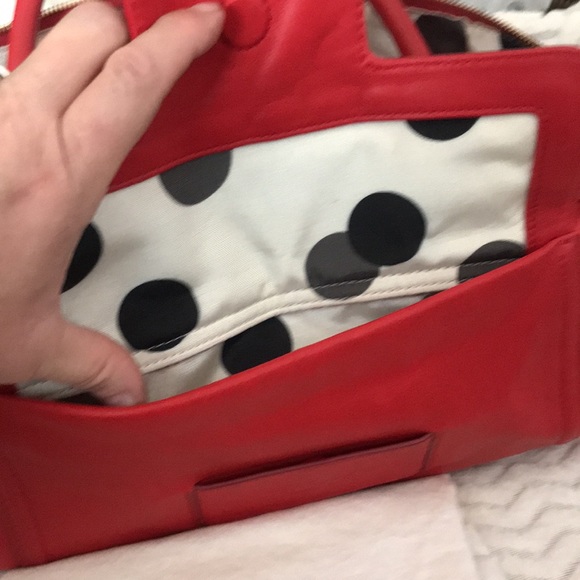 Kate Spade ♠️ flashy BRIGHT cherry red leather satchel! - Picture 17 of 17